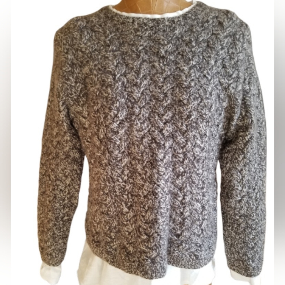 Tweed, Cable Knit, Cashmere Sweater